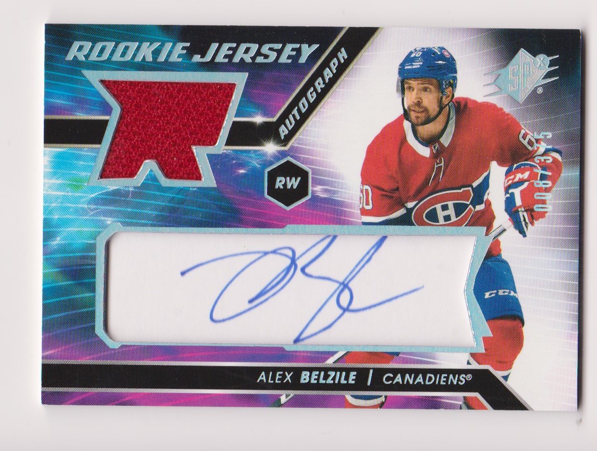 (image for) 2020-21 SPx Rookie Jersey Autographs #AB Alex Belzile 008/375